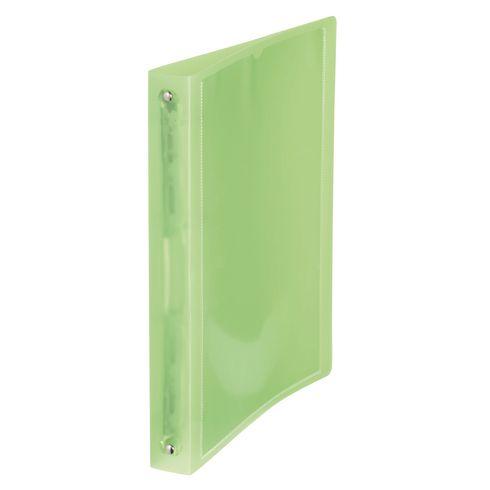 LOT DE 2 - CLASSEUR 4 ANNEAUX PLASTIFIÉ VIQUEL PROPYSOFT PERSONNALISABLE A4 - DOS 3,5 CM VERT TRANSLUCIDE