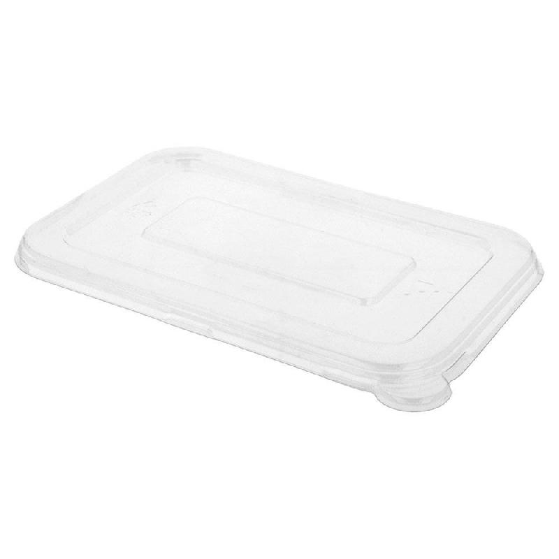 Couvercle bas transparent p barquette bagasse 59053/54 18,8x12,8x0,9cm - par 600_0