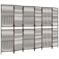 Décoshop26 - Paravent séparateur de pièce cloison 6 panneaux en résine tressée et acier marron DEC031113 - marron 3000258296474_0