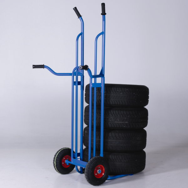 Diable de manutention Rolléco - Transport de jusqu'à 8 pneus standards - Roues dures_0