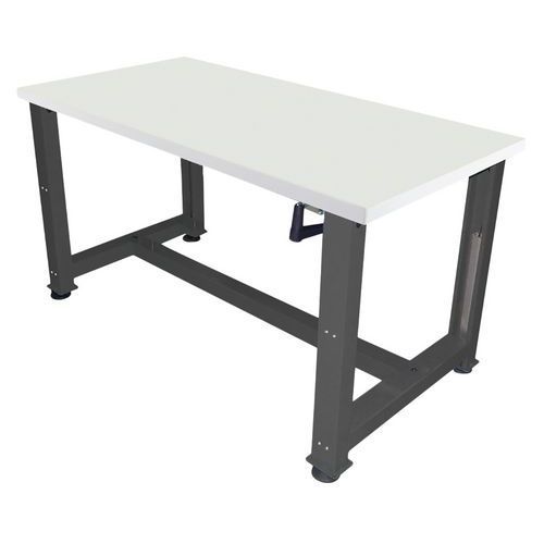 ETABLI À MANIVELLE STRATIFIÉ 2000X750XHT 737/1037 CM ANTHRACITE 7016 - ANJOU TOLERIE