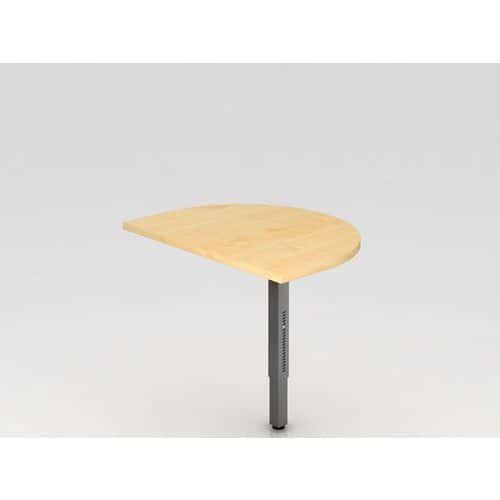 EXTENSION DE BUREAU DEMI-CERCLE SÉRIE R-60X80CM-NOYER-ARGENT - HAMMERBACHER