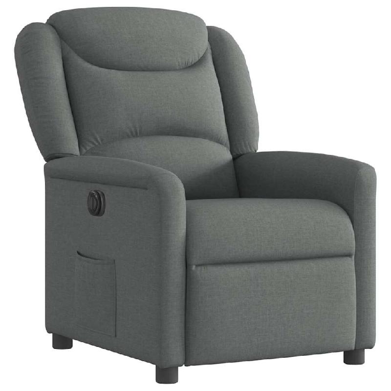 Fauteuil inclinable électrique Gris foncé Tissu Modèle Yervoria - 8721102961571_0