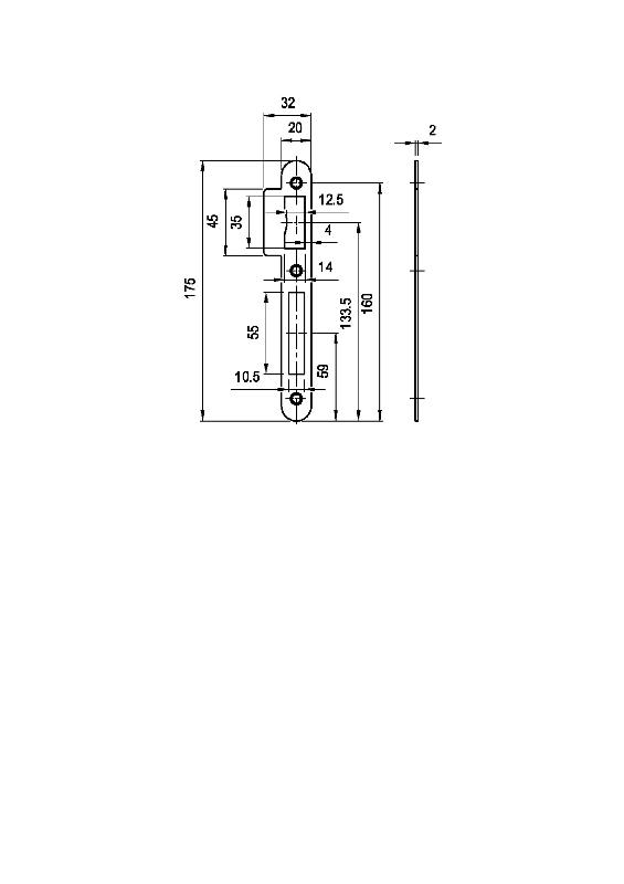 GÂCHE DOUBLE EMPENNAGES POUR SERRURE MONOPOINTS À LARDER NF ET NFQC NOIRE HERACLES - I-L999-GH2NR