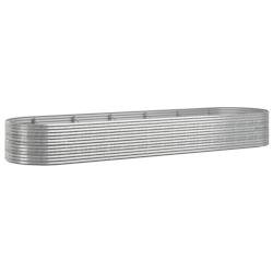 Helloshop26 - Jardinière bac lit surélevé plantes fleurs terrasse jardin de jardin acier enduit de poudre argenté Argent 02_0039703 - 3000218543716_0