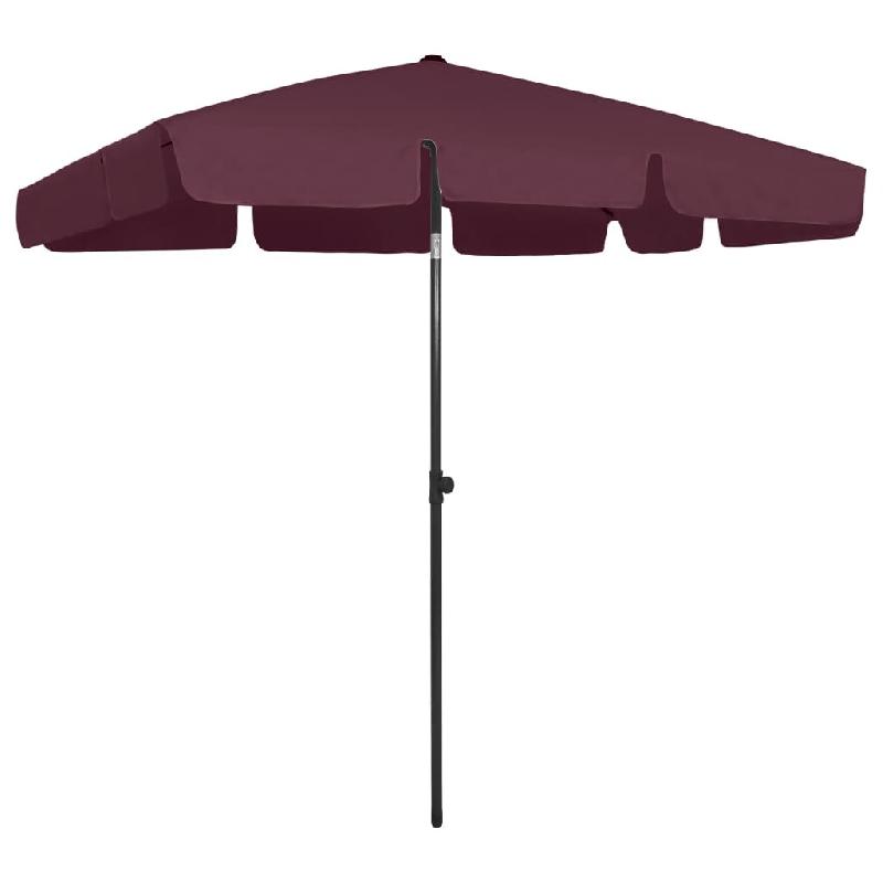 Helloshop26 - Parasol de plage 200 x 125 cm rouge bordeaux 02_0008404 - rouge polyester 3000448982729_0