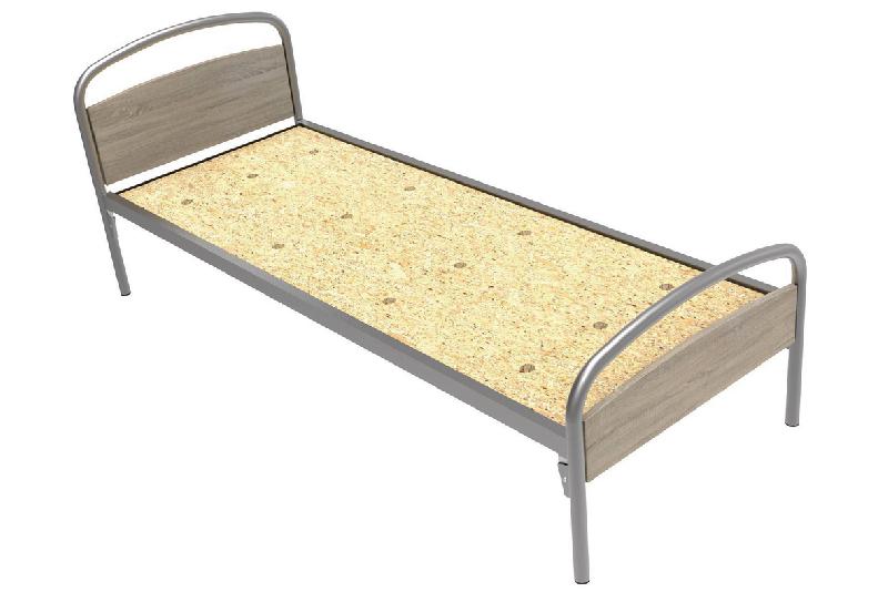 LIT THELIA TÊTE/PIED PANNEAU SOMMIER AGGLOMÉRÉ 80X200CM ALU/CHÊNE FONCÉ - MANUTAN COLLECTIVITÉS