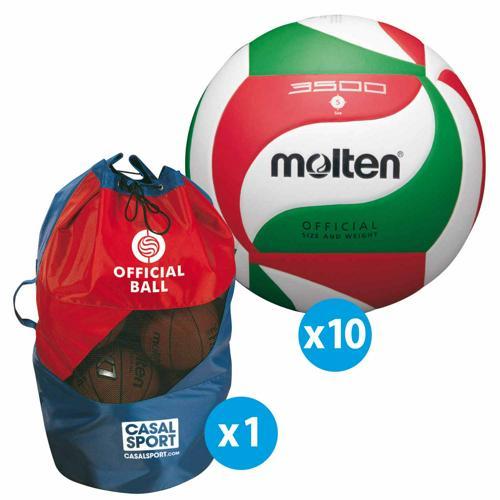 LOT 10 BALLONS DE VOLLEY - MOLTEN - V5M3500