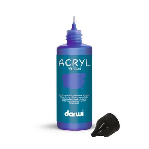 LOT DE 5 - DARWI FLACON DE 80 ML DE PEINTURE ACRYLIQUE UNIVERSELLE BRILLANTE - BLEU OUTREMER