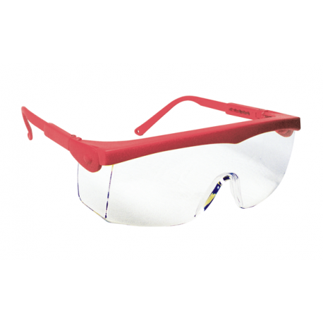 Lunette de sécurité - monture PIVOLUX rouge - oculaire incolore - LUX OPTICAL | 60320_0