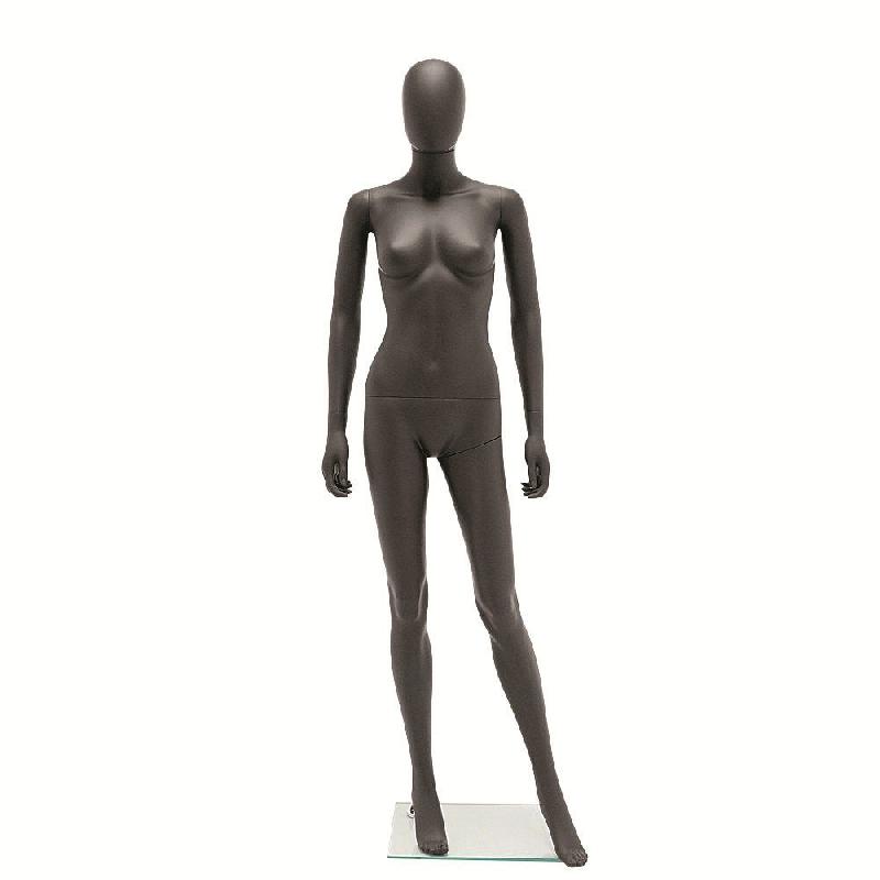 Mannequin femme jambe avant noir mat Polypropylène H180cm_0