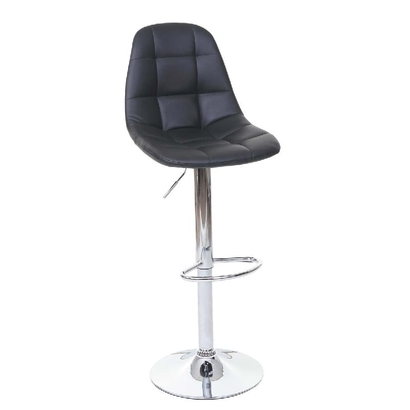 Mendler Tabouret de bar HWC-A67, chaise de bar tabouret de comptoir ~ noir similicuir, pied chrome - noir matière synthétique 74299_0