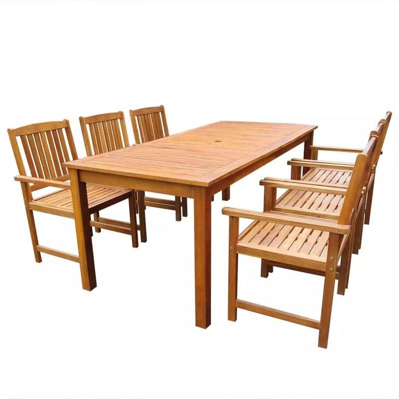 MEUBLE DE JARDIN 7 PCS BOIS D'ACACIA MASSIF MARRON 200 CM ASUPERMALL MEUBLE DE JARDIN 7 PCS BOIS D'ACACIA MASSIF MARRON 200 CM ASUPERMALL