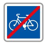 Panneau de signalisation d'indication - Fin d'une piste ou d'une bande cyclable - C114 - Type C_0