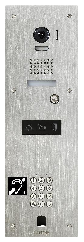 Platine vidéo inox encastré 1bp clavier code boucle magnétique - AIPHONE - 130352 - 868484_0