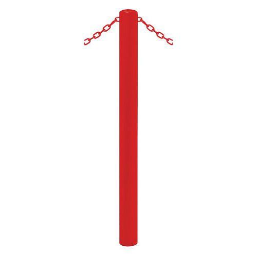 POTELET CARREFOUR Ø 76 MM CHAINES 2 ANNEAUX GALVA ROUGE 3020 - PROCITY