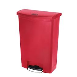 Poubelle à pédale frontale Rubbermaid Slim Jim rouge 90L - rouge GAGL038_0