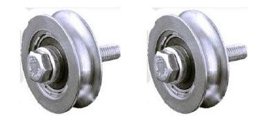 Roue à rainure ronde de 60 mm avec 1 roulement à billes - Lot de 2_0
