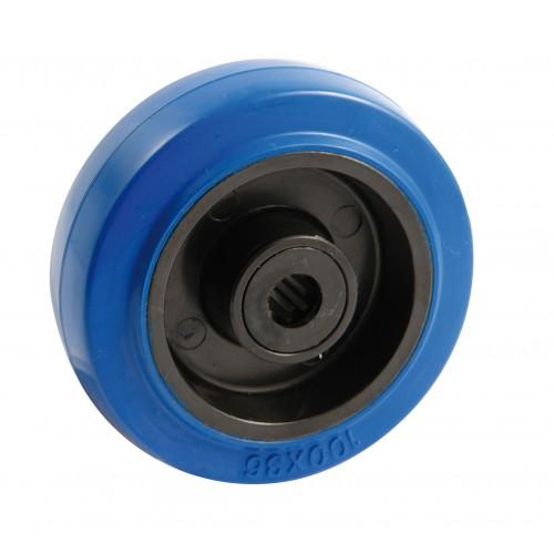 ROUE CAOUTCHOUC BLEU - 250 MM - 500 KG - ROULEMENTS À BILLES AVL