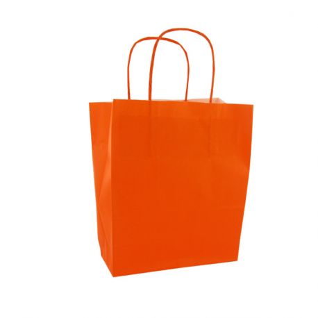 Sac papier kraft orange - par 50 - pour emballage et transport de viennoiseries ou ballotins_0