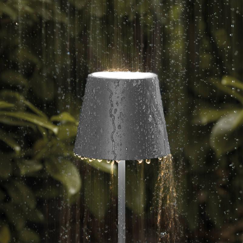 SIGOR LAMPE SUR PIED LED RECHARGEABLE NUINDIE RONDE IP54 GRAPHITE