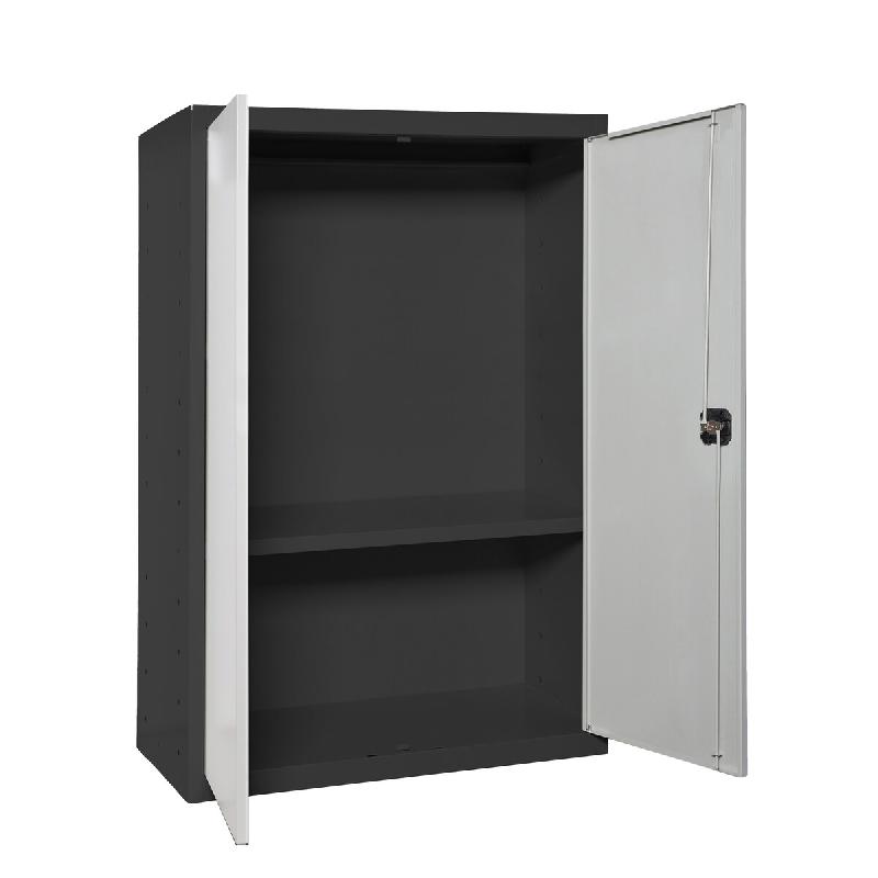 SimonRack Armoire à dossiers, armoire polyvalente, armoire de rangement en acier, 1 niveau, portes doubles, serrure - Simonlocker - noir métal 84254_0