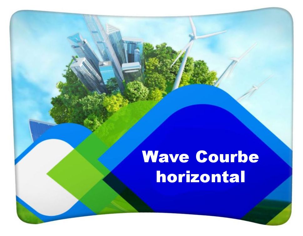 Mur d'image Formulate Wave - Stand parapluie en toile imprimée anti-feu M1 grand format_0