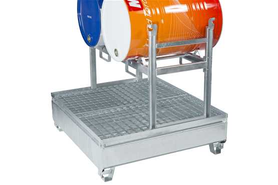 Support 2 fûts gerbable pour MCT - SF202 - acier galvanisé à chaud - charge 600 kg - gerbable 1/1_0
