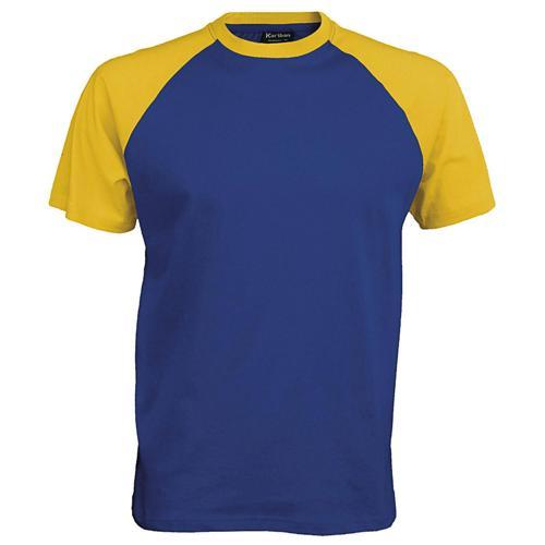 T-SHIRT BICOLORE TRADITIONAL BLEU ROYAL JAUNE