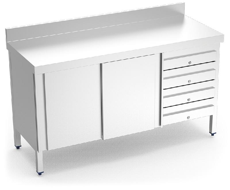 Table murale Fricosmos avec portes coulissantes et 4 tiroirs 2000x700x850 mm - G074458_0