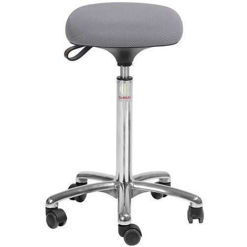 TABOURET TETRA-TISSU 3D-HAUT-ROULETTESEASY ROLLING-GRIS - GLOBAL PROFESSIONAL SEATING
