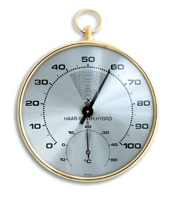 Thermomètre bilame à aiguille - température / hygrométrie à cheveu synthétique #4200t_0