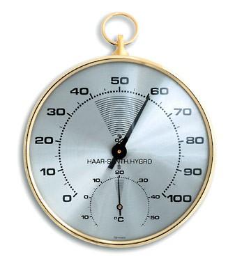 Thermomètre bilame à aiguille - Température et hygrométrie à cheveu synthétique #4200T_0