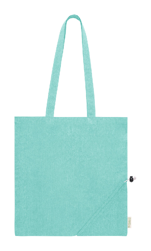 Tote bag pliable en coton recyclé - longues anses - 100% coton recyclé - 120 g/m² - couleur verte_0