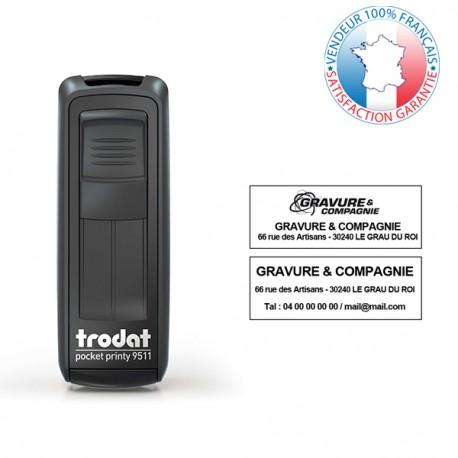 Tampon de poche Trodat Printy 9511 - empreinte 3 lignes 38 x 14 mm offerte - Réf : 003-trodat-printy-9511_0