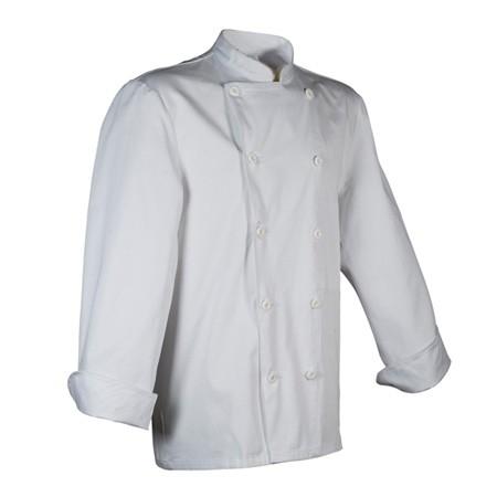 Veste de cuisine mixte Tamise - manches longues - 100% coton teint en France - taille 5 - blanc_0