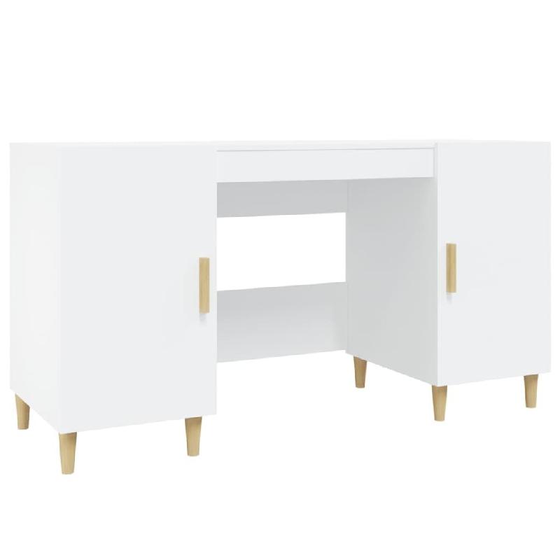 VidaXL Bureau Blanc 140x50x75 cm Bois d'ingénierie Modèle Lofty Urbain - blanc 812762_0
