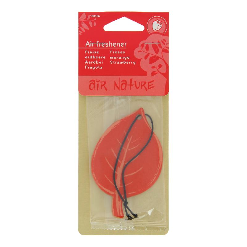 Carlinéa Air Nature 2D Fraise - Désodorisant en feuille rouge parfumée pour véhicules_0