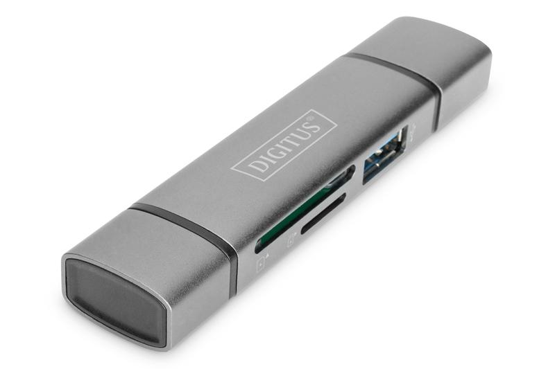 DIGITUS HUB À DOUBLE LECTEUR DE CARTE USB-C™ USB 3.0, OTG DA-708_0