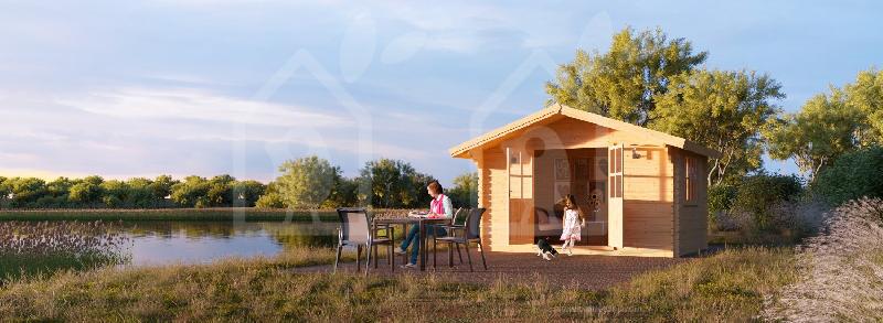 Abri de jardin Rennes 12m² (4x3) - Épaisseur 34mm - Pin nordique naturel_0