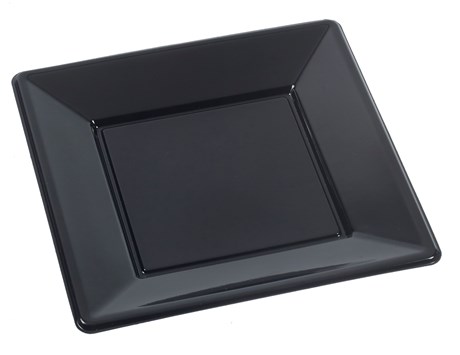 ASSIETTE JETABLE PLATE SOLIA NOIR 23 X 23 CM (VENDU PAR 288)