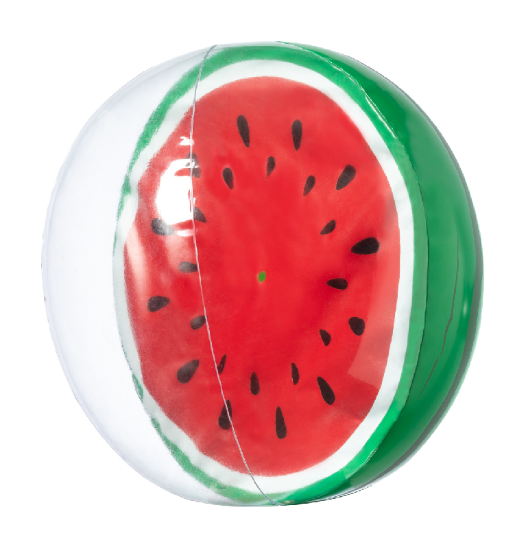 Ballon de plage en PVC - décoration fruits - ø28 cm - pastèque - vert_0