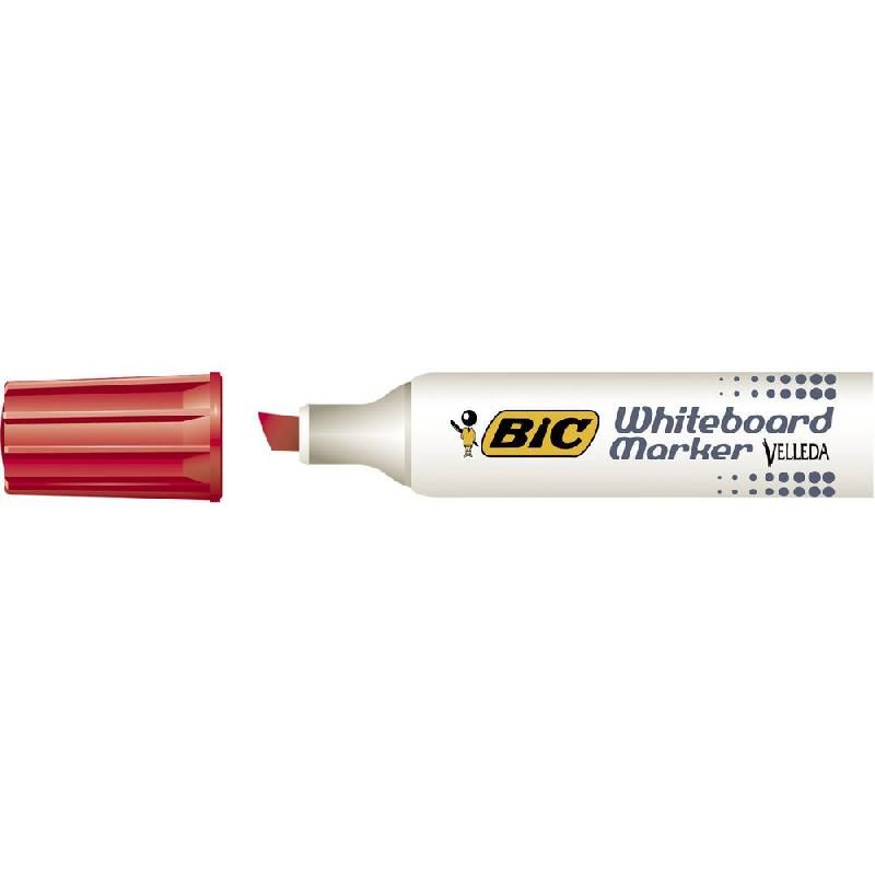 BIC MARQUEUR EFFAÇABLE BIC VELLEDA MÉTAL - 1781 - POINTE BISEAUTÉE - ROUGE (PRIX UNITAIRE)