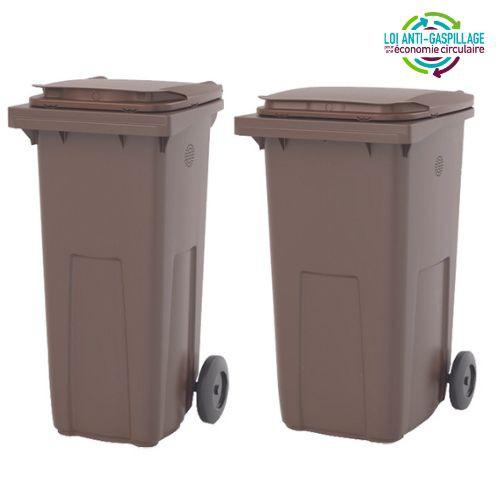 Conteneur poubelle pour biodéchets – KOROK 240L - 2 aérations latérales - Conforme loi anti-gaspillage et norme EN-840_0