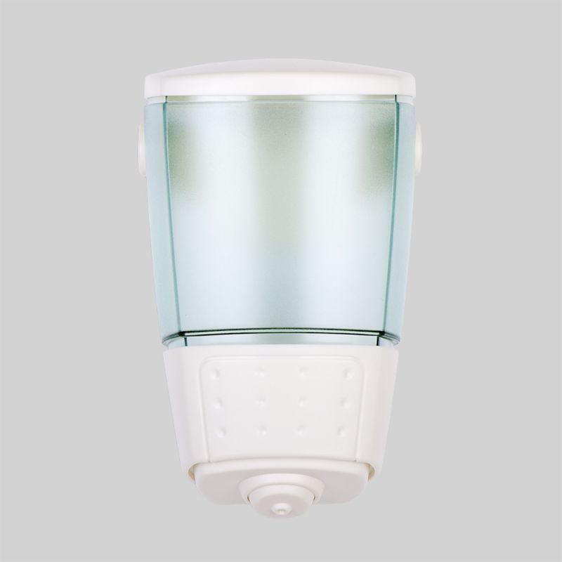 Distributeur de savon - Homepluz - transparent laiteux 500ml - blanc - HP-500W - plastique ABS durable et compact_0