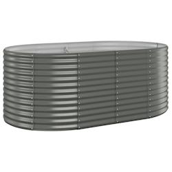 Helloshop26 - Jardinière bac lit surélevé plantes fleurs terrasse jardin de jardin acier enduit de poudre 175 x 100 x 68cm gris 02_0039590 - 300021_0