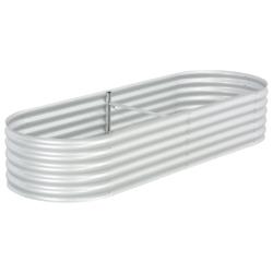 Helloshop26 - Jardinière lit surélevé plantes fleurs jardin 240 x 80 x 44 cm acier galvanisé argenté 02_0001020 - 3000073671531_0