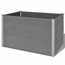 Helloshop26 - Jardinière lit surélevé plantes fleurs jardin WPC 150 x 100 x 91 cm gris 02_0001239 - 3000076091534_0