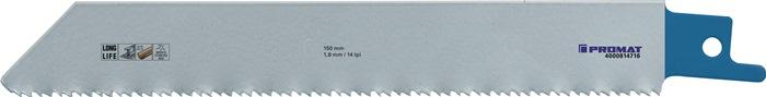 Lame de scie sabre longueur 150 mm largeur 19 mm graduation de dent TPI 14 1,8 mm fraisé, ondulé 25 pièces/carte PROMAT_0