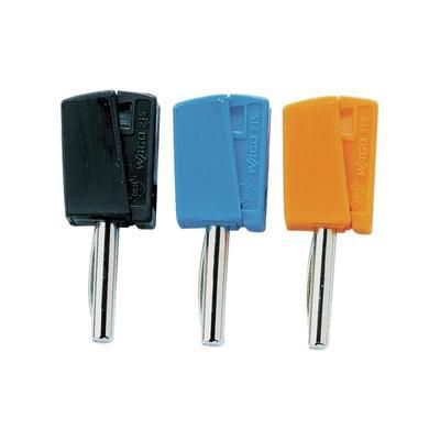 LOT DE FICHES BANANES MÂLES Ø DE LA BROCHE: 4 MM WAGO 215-111 NOIR, JAUNE, BLEU, BLANC, ORANGE 50 PC(S)